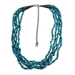 American Southwest Carolyn Pollack Turquoise Multi Strand 16 Inch Necklace